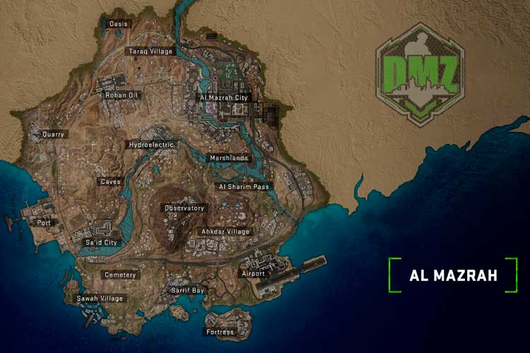 Mapa de Al Mazrah DMZ Warzone