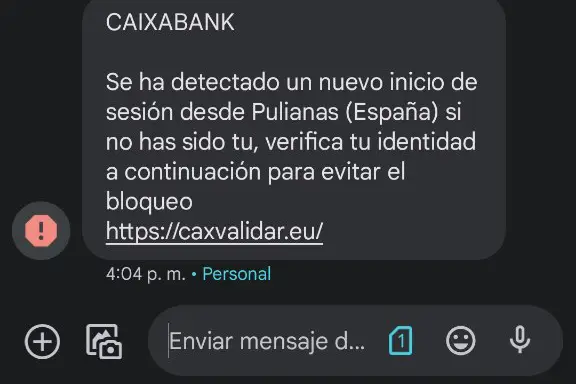Estafa por SMS Caixabank