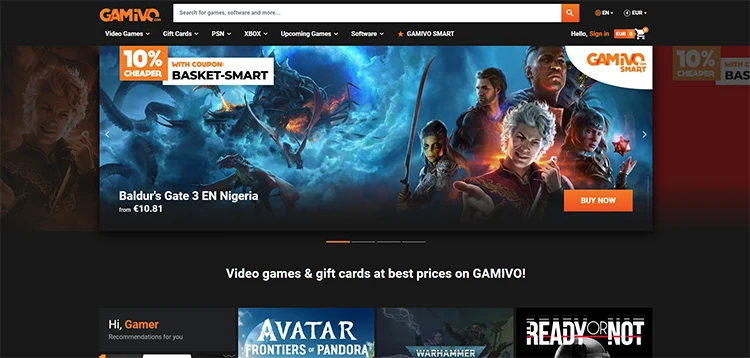 Webs para comprar videojuegos baratos Gamivo